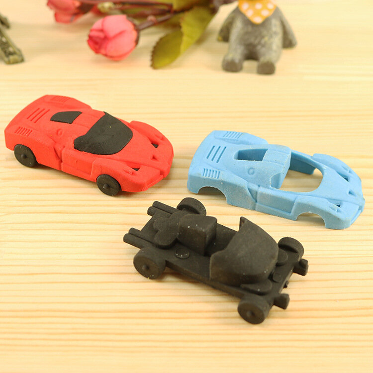 1 PCs Creative Cartoon Racing Car Student Child Environmental Protection Eraser Student Stationery Wholesale Learning Supplies