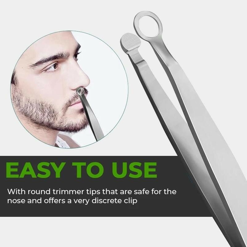 Универсальный Пинцет для стрижки волос в носу из нержавеющей стали, ножницы для бровей в носу, инструменты для маникюра и стрижки лица