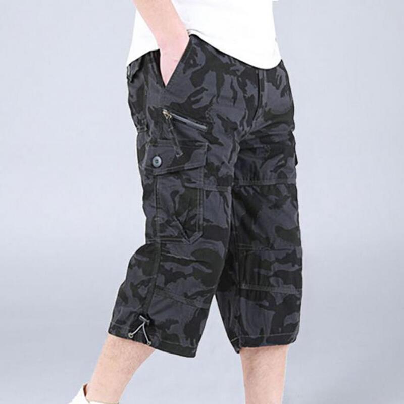Celana pendek kargo panjang celana pendek pria musim panas kasual katun Multi saku celana pendek crop panas 3XL