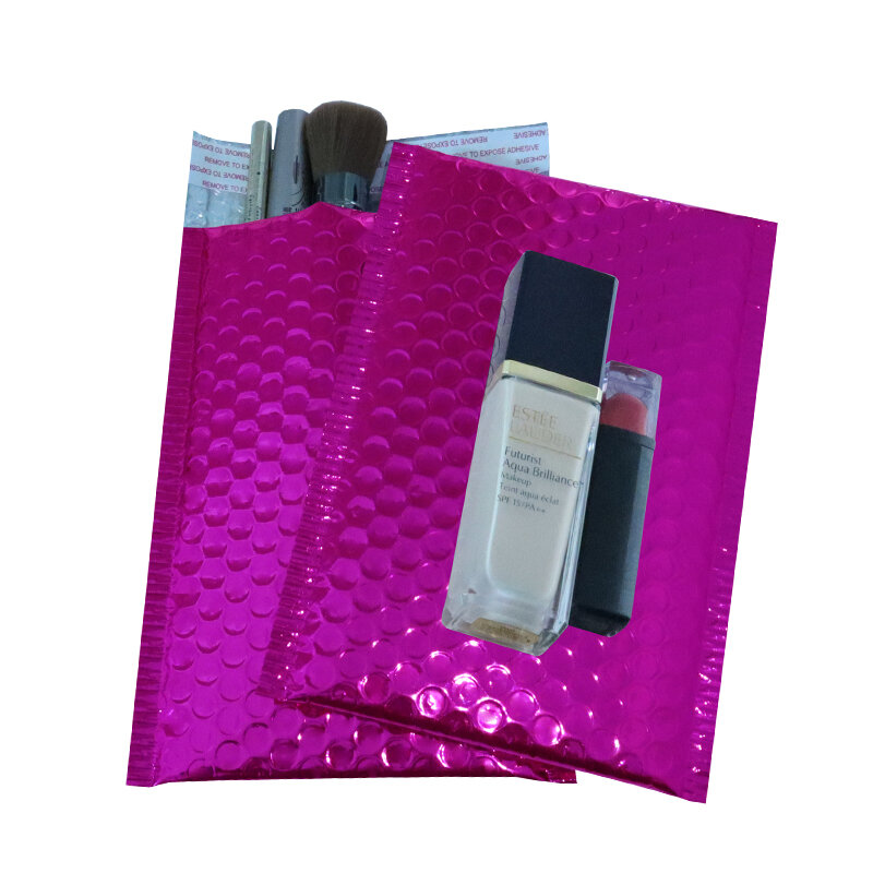 10 шт. металлические конверты из пузырчатой пленки, Розовые Конверты из пузырчатой фольги, алюминиевые почтовые пакеты, свадебные пакеты, по...