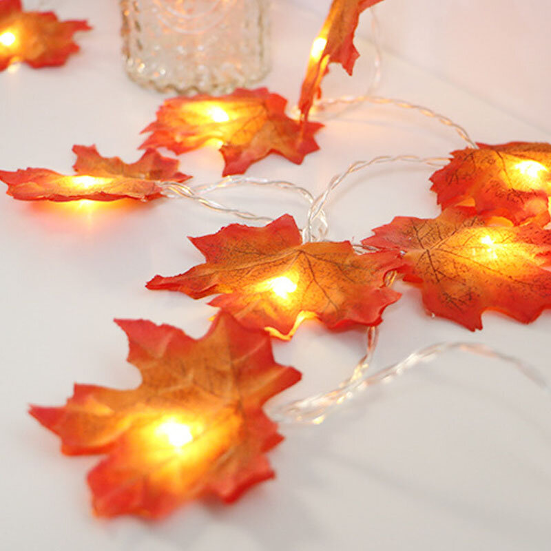 メイプルの葉の花輪,秋の葉,ガーランド,ハロウィーン,クリスマス,しわの吊り下げ照明,お祝いの装飾