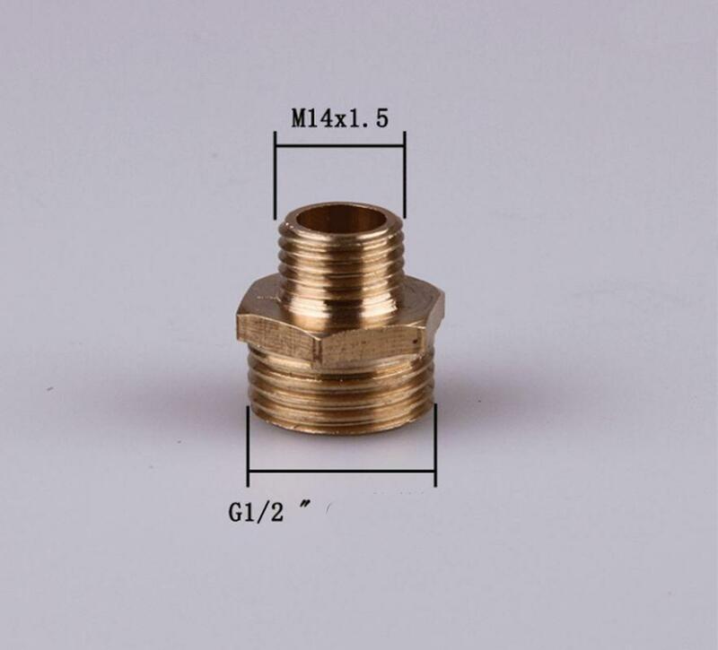 Adaptadores de montaje de conector de latón, rosca macho de 1/2 "BSP a M14 * 1,5, 2 uds.