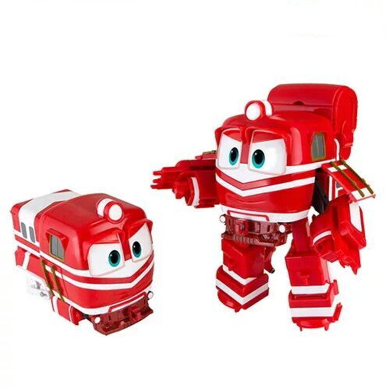 새로운 뜨거운 4 개/대 8cm 로봇 기차 변환 kay alf 동적 기차 가족 변형 기차 자동차 액션 그림 장난감 장난감 인형