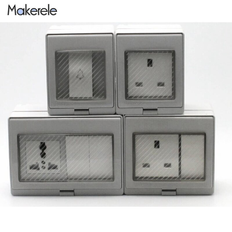 Waterproof Switch Box 10/13/16A 250V CE IP55 Waterproof Socket Boxes Socket Protection Cover Bathroom Bedroom