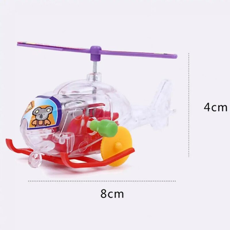 Mini Avión de cuerda transparente para niños, juguete de cuerda con mecanismo de relojería, modelo de avión, regalos de cumpleaños, 1 unidad