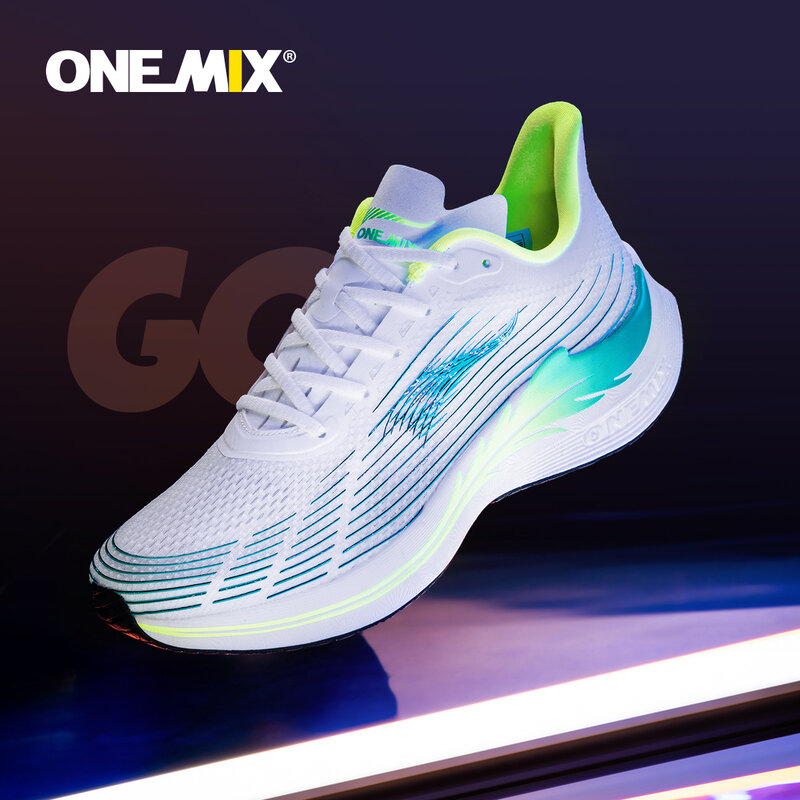 Onemix placa de carbono tênis corrida dos homens 2023 novo profissional maratona almofada shox absorção respirável sapatos esportivos