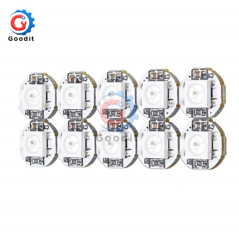 10PCS/Lot DC 5V 3MM X 10MM WS2812B SMD RGB LED Mini PCB Board 5050 Chip Built-in IC-WS2812 Top Quality Full Color Soft Lights