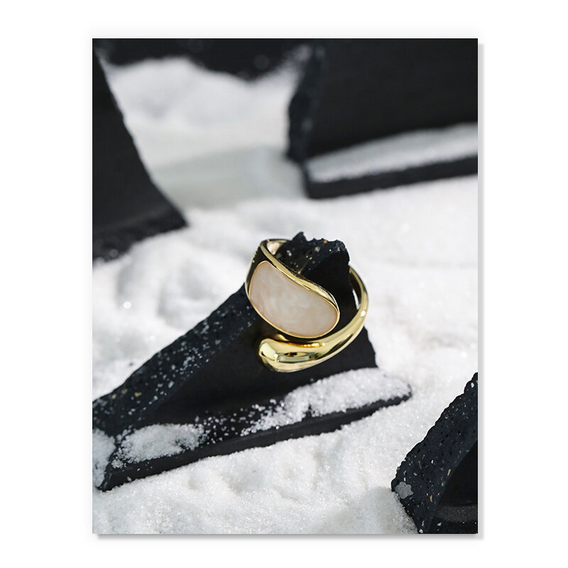 S'STEEL koreański pierścionki prezent dla kobiet 925 srebro minimalistyczny Vintage nieregularny pierścień otwierający Anello Argento 925 biżuteria