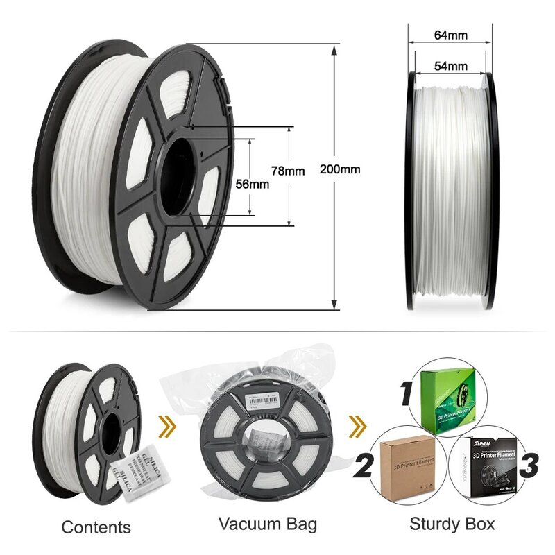 SUNLU – Filament pour impression 3D, consommable d'imprimante en PLA PLUS, 1.75mm de diamètre, poids bobine 1KG, livraison rapide