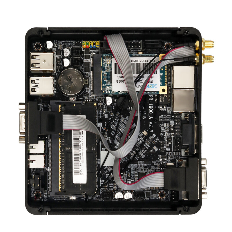 Безвентиляторный мини-ПК Intel Celeron J1900 четырехъядерный Windows Linux 4x USB 2x COM RS232 HDMI VGA WiFi Встроенный промышленный компьютер