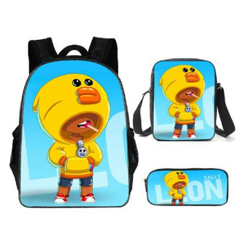 별 레온 게임 학교 가방 틴 에이저 소년 소녀 어린이 Personized Schoolbag 3pcs 세트 공급 업체 어린이 뜨거운 게임 배낭