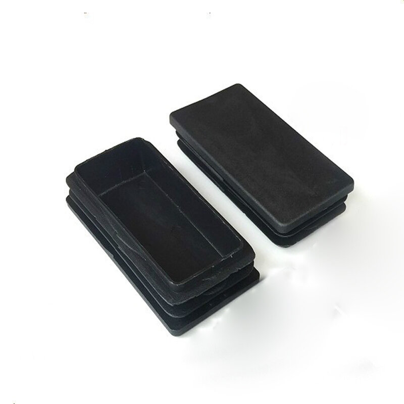 Bouchon rectangulaire en plastique noir/blanc, 50x100mm, 1/2/4 pièces