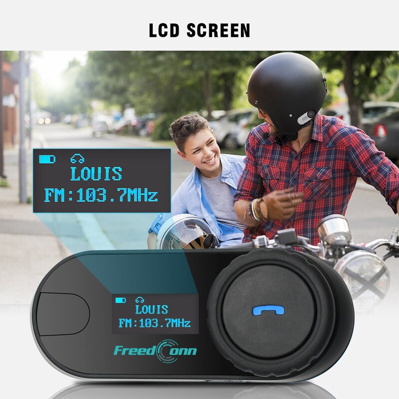 FreedConn T Com Sc Bluetooth Motorcycle Intercom Helmet Headset BT 5.0 Wireless Group headphones Music FM radio commutator