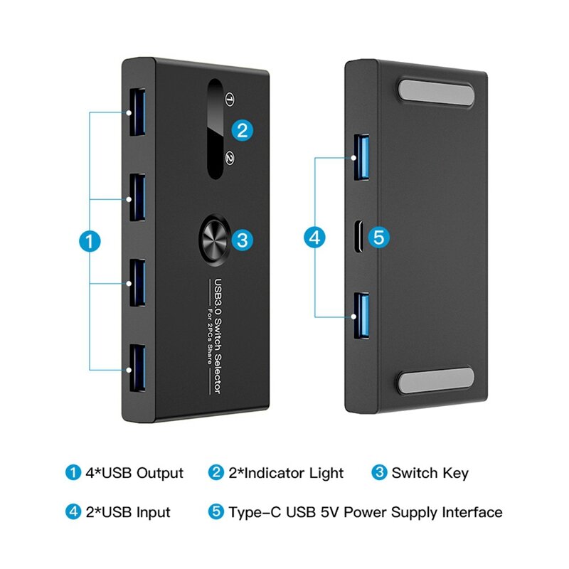 USB 3.0 스위치, KVM 도킹 스테이션, 프린터 공유 장치, 모니터 어댑터, KVM 컨버터, 2 in 4 Out