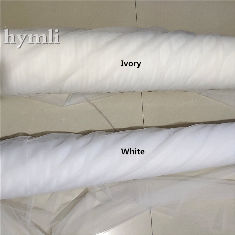 ความยาวปลายนิ้วWedding Veil 2ชั้นลูกไม้Appliqueผ้าคลุมหน้าเจ้าสาวด้วยหวีโลหะสีขาว,Ivory Veil
