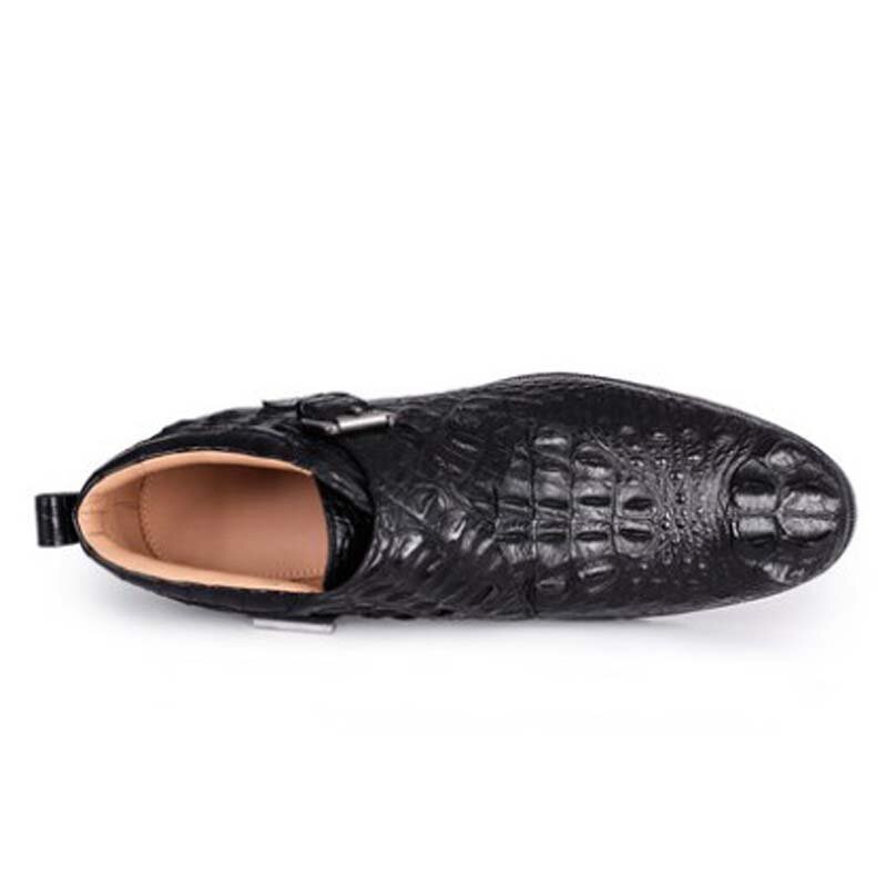 Ouluoer Tailândia crocodilo homens De Couro sapatos masculinos de negócios Sapatos Casuais Cabeça Redonda Alta corte sapatos masculinos