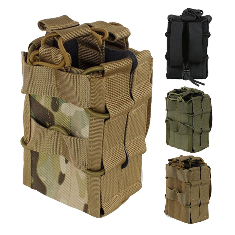 Universal Double Rifle Magazine Pouch, 5.56mm Molle Mag Holder Mag Holster for M4 AK 47 AR15 Rifle Magazine Hunting Equipment