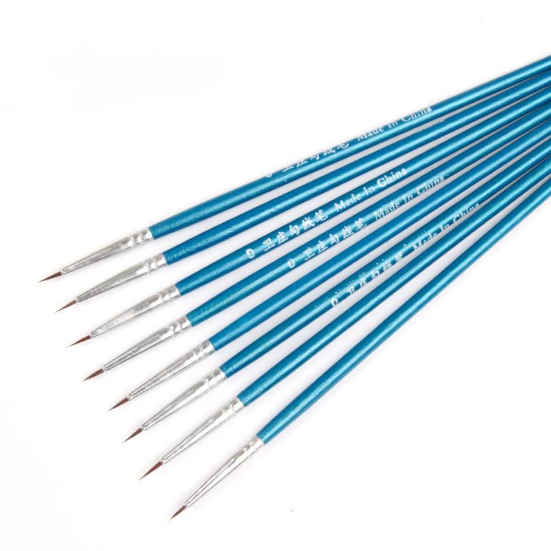 10Pcs Fine Thin Hook Line Pen Drawing Art Pen Paint Nylon Brush Art Supplies Painting Size 0 00 000