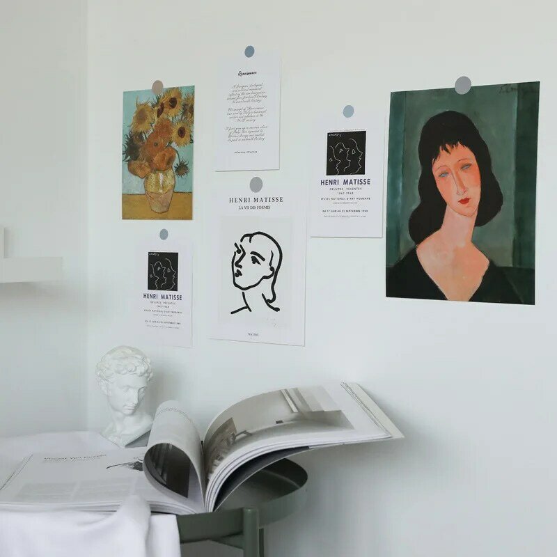 Ins 5 arkuszy skandynawski Retro artystyczna dekoracja karta ramka na zdjęcia kreatywna pocztówka kolokacja Diy sypialnia naklejka ścienna kartki okolicznościowe