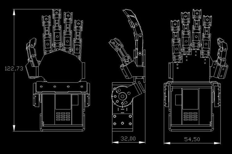Pegangan Cakar Jari Tangan Robot Ambil Mini Manipulator Cakar Bergerak Logam Tangan Bionik DIY Bagian Mainan Pemrograman Batang