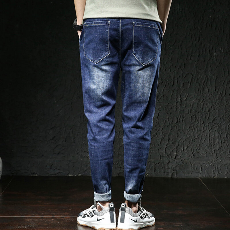 Jeans Mannen Denim Broek Elastische Stretch Ripped Broek Streetwear Heren Taille Plus Big Size 44 46 Hip Hop Losse Nieuwe fashion Brand