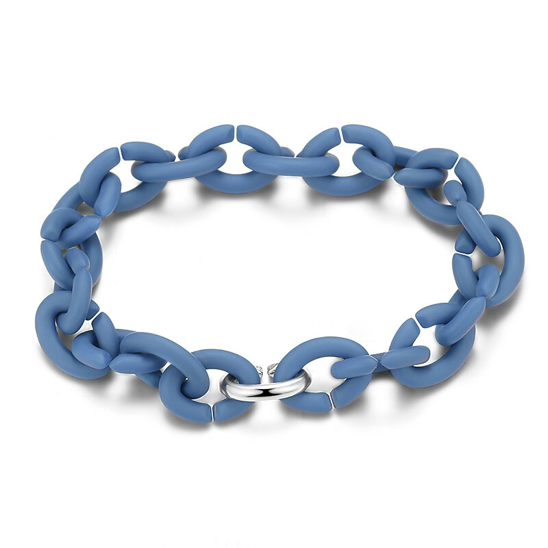 21cm Hard Rubber X Bracelet for Men Women Ocean Blue Hand Chain Mens Bracelets Wholesale Jewelry