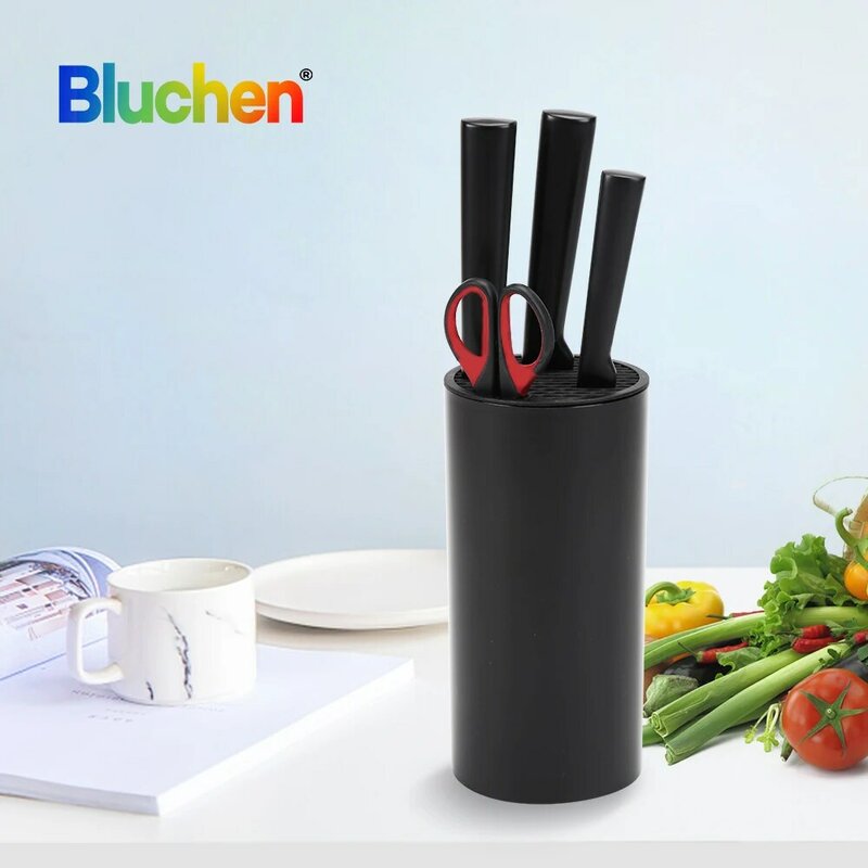 Bluchen Holder For Knife Plastic Kitchen Knife Stand Multi-functional Chef Ceramic Santoku Knife Block Kitchenware Cooking Tools