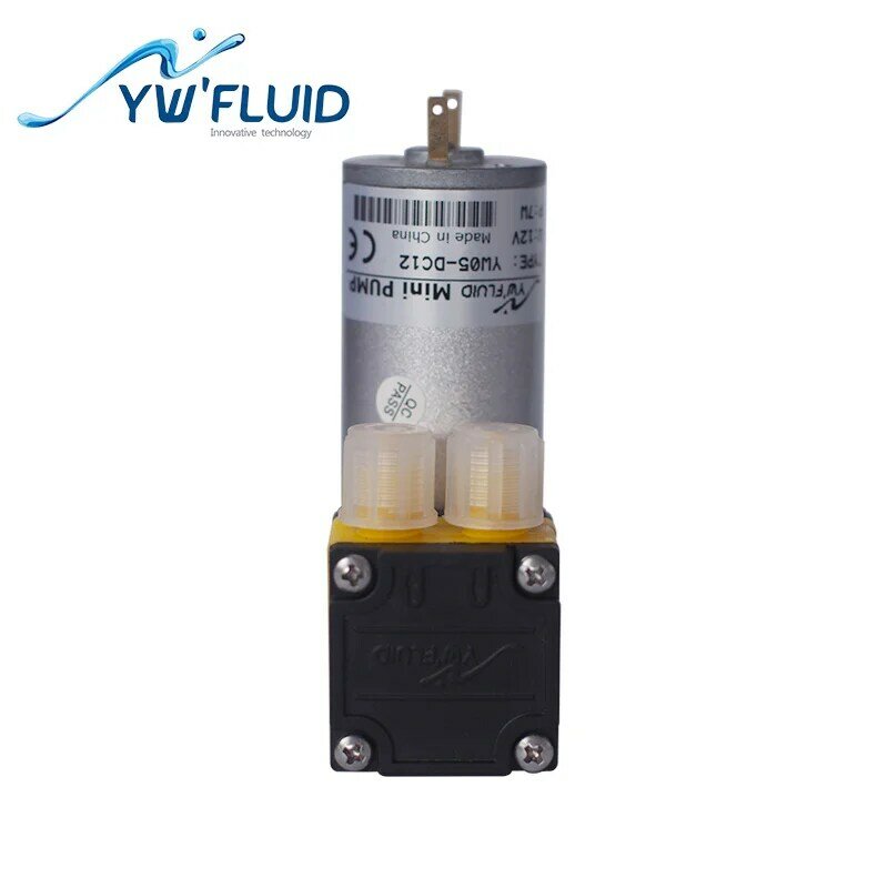 YWfluid YW05-A-DC 12V/24V Max Flow 3L/Min 600 Ml/m Micro ไดอะแฟรมปั๊มพร้อมแปรงมอเตอร์ใช้สำหรับ Lab Dosing Analyzer