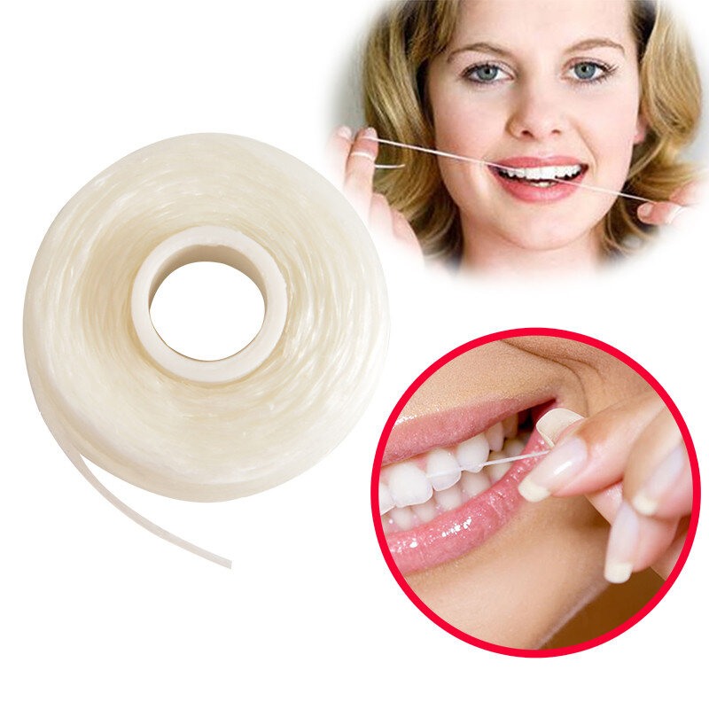 Fil dentaire avec brosse interdentaire, cure-dents, cure-dents, fil d'hygiène buccale, fil propre, portable, soins bucco-dentaires, livraison directe, 50m
