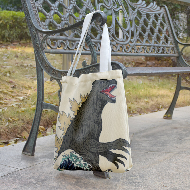 Складная Экологически чистая многоразовая Холщовая Сумка-тоут, женская сумка для покупок с милыми животными, вместительная сумка для хране...