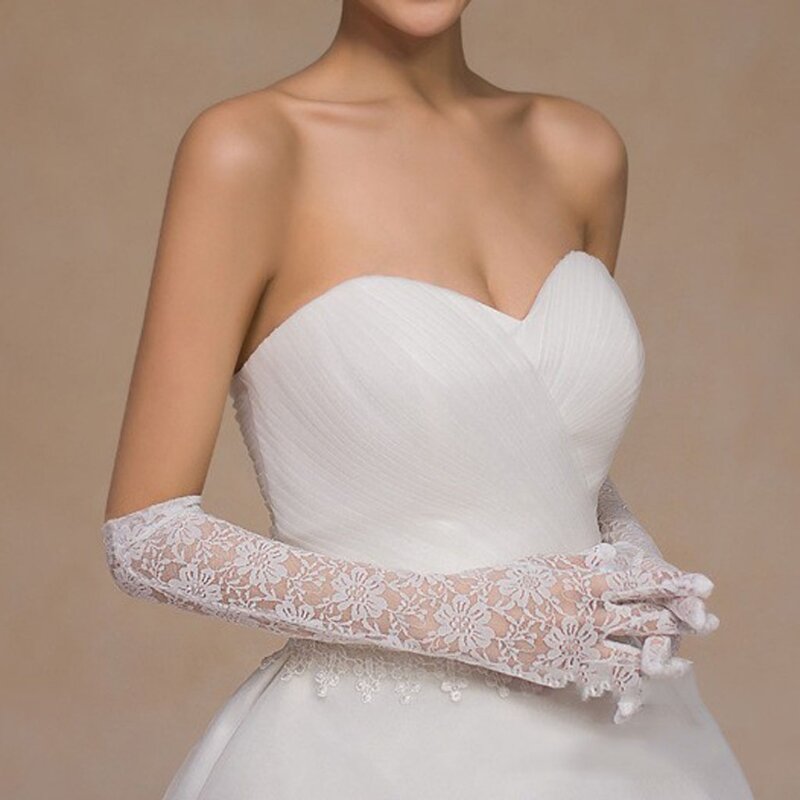 83XC женские свадебные перчатки длиной до локтя кружевные свадебные аксессуары для выпусквечерние вечера
