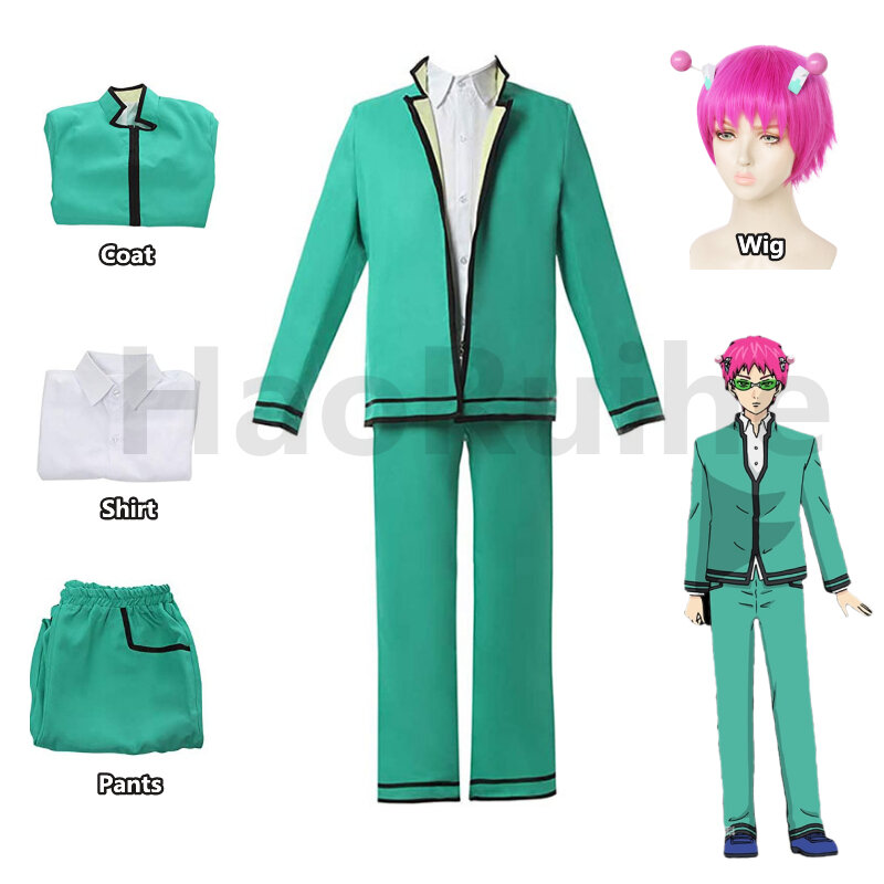 Anime Saiki Kusuo De Rampzalige Leven K.-Nan Cosplay Pruiken Kostuums Uniform Tops Broek Hoofddeksels Cos Rekwisieten Pruiken