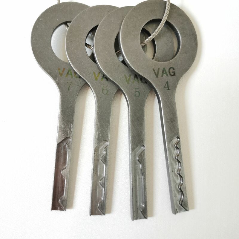 XNRKEY New Type HU66 Locksmith Tool 7 Pieces Different Length Teeth Key Set for VAG Generation 2
