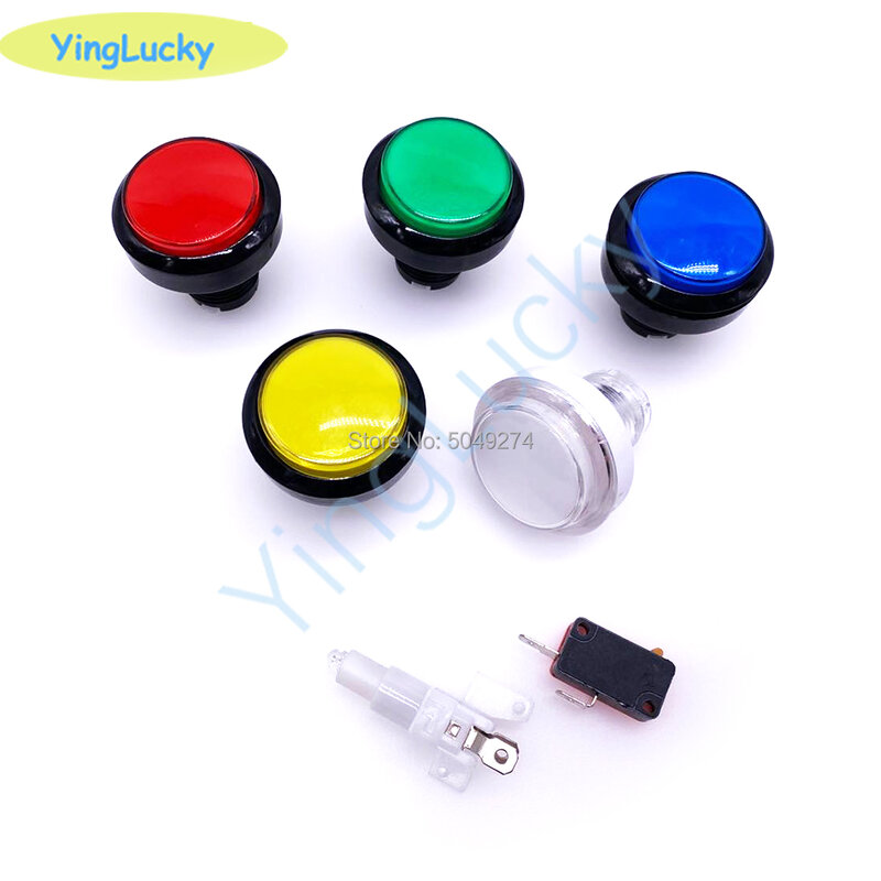 Botón de arcade con bombilla led de 12V, botón cuadrado de 51mm, 33mm, botón rectangular de 51x30mm, botón redondo triangular de 28mm y 45mm, envío gratis