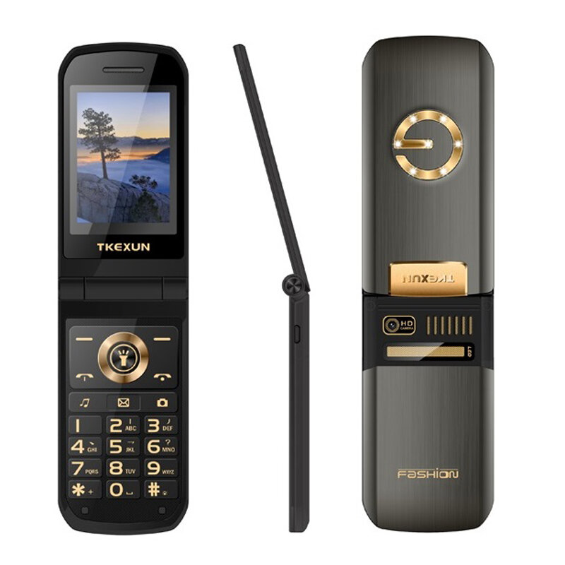 Slim Flip duży wyświetlacz rosyjski klucz SOS Speed Call magiczna latarka głosowa metalowa obudowa osoby starsze starszego telefonu komórkowego łatwa w pracy