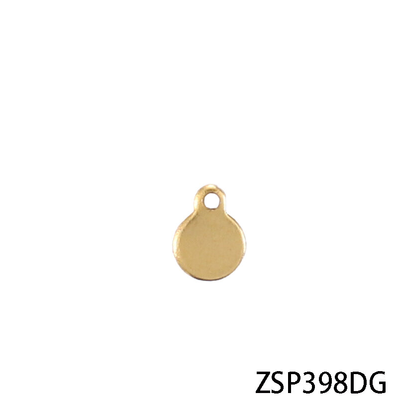Warna emas poles biasa dengan Tag logo ukiran Laser aksesori Bagian tab perhiasan label baja tahan karat