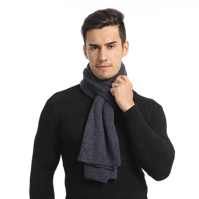 Lenço de inverno para homens de malha macia, cachecol comprido listrado com lenço da moda para mulheres, 170cm