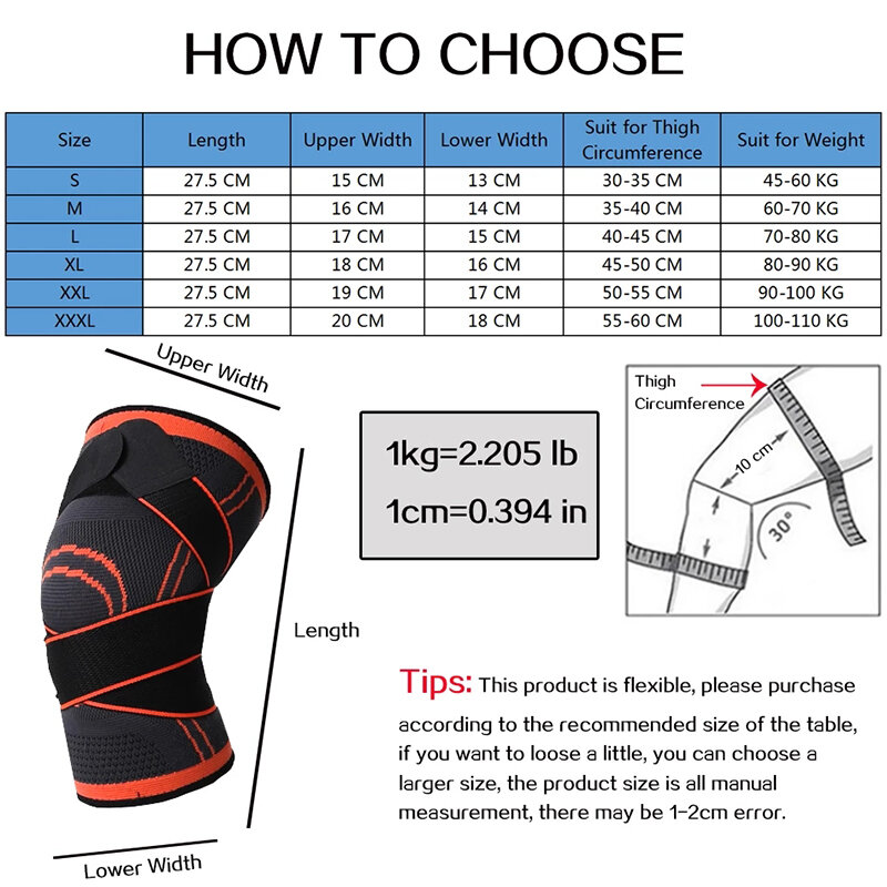 1 pezzo di ginocchiere sportive per ciclismo ginocchiere elastiche a compressione regolabile da uomo supporto attrezzature per il Fitness equipaggiamento protettivo