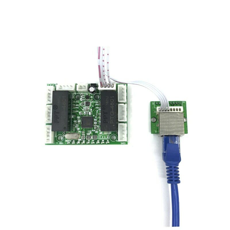 Desain Mini 5V 12V Papan Sirkuit Sakelar Ethernet untuk Modul Sakelar Ethernet 10/100Mbps 3/5/6/8 Papan PCBA Port Motherboard OEM