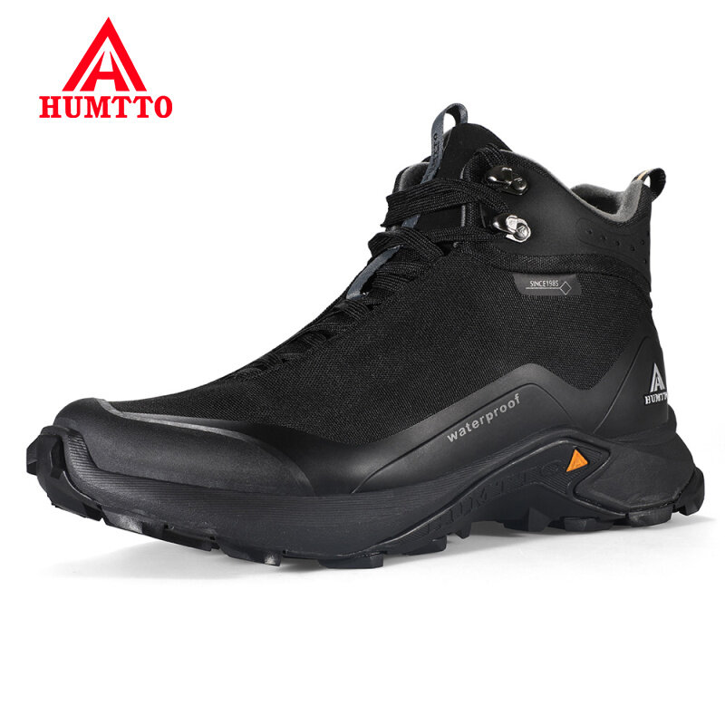 HUMTTO-Botas de plataforma de goma para hombre, botines de seguridad para el trabajo, zapatillas tácticas negras, zapatos de senderismo de diseñador, Invierno