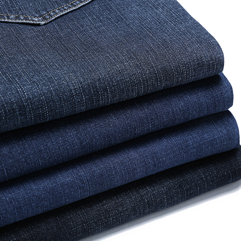 2023 Outono Novo Stretch Cotton Negócios dos homens Straight-leg Jeans Estilo Clássico Moda Azul Escuro Denim Calças Masculinas Calças Marca