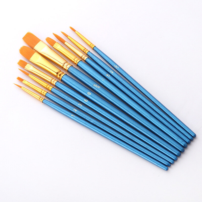 10Pcs/Set Nylon Hair Painting Brush painting by numbers Tool brushes Watercolor Gouache Paint Brushes Different Shape Round Tip