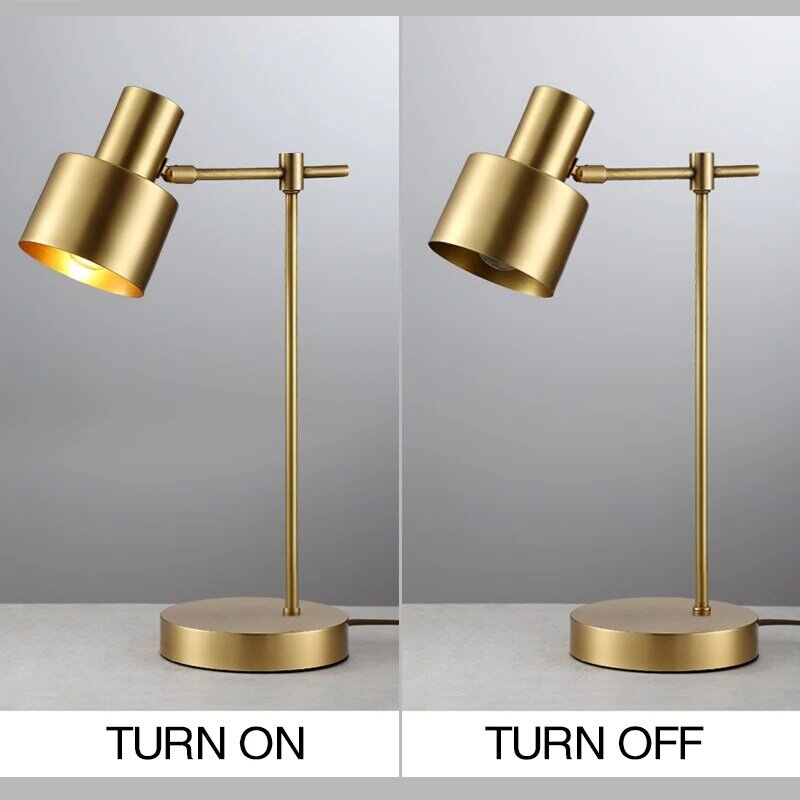 Nordic Copper Table Lamp E27 Reading Desk Lamp Art Decoration Gold Table Lamps for Bedroom Bedside Living Room Study