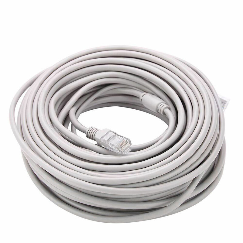 5M/10M/15M/20M/30M Optional Gray CAT5/CAT-5e Ethernet Cable RJ45 and DC Power CCTV Network Lan Cable For System IP Cameras