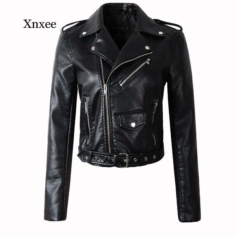 Women Wine Red Faux Leather Jackets Lady Pu Leather Jacket Bomber Motorcycle Biker Pink Black Outerwear With Belt punk hip pop