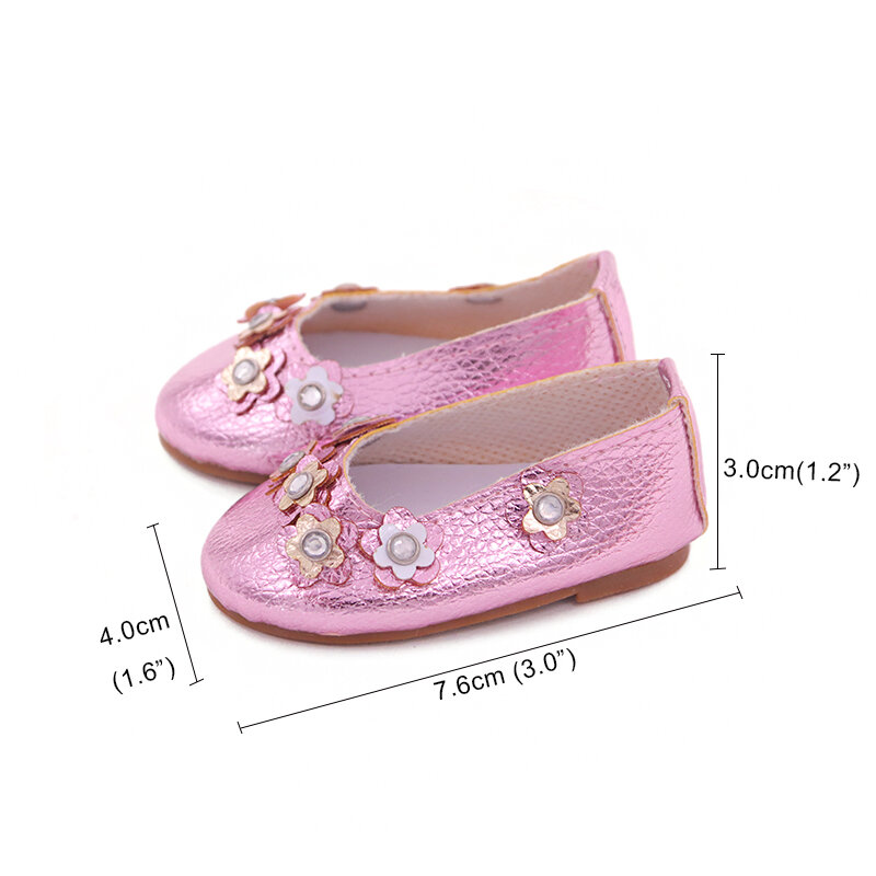 Mini sapatos artesanais para bonecas recém-nascidas, acessórios de brinquedo, 25 estilo, 7,5 cm, 18 polegadas, 43 cm