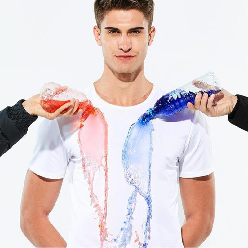 Camiseta impermeable antisuciedad para hombre, Top de secado rápido, transpirable, a prueba de manchas, hidrofóbica, creativa, manga corta, senderismo