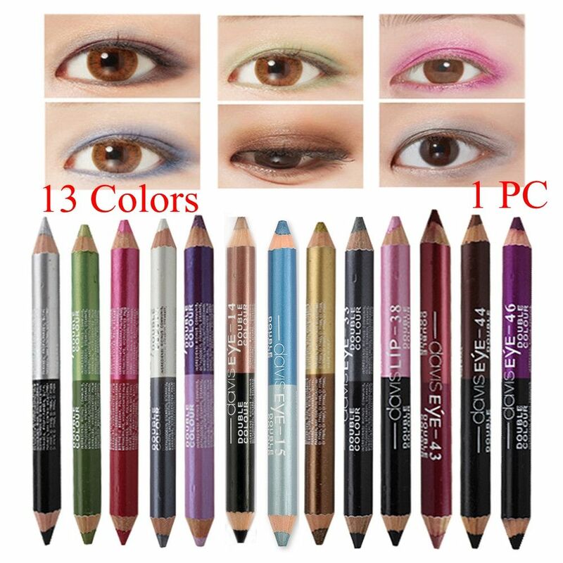1Pc Double-Ended Double-Color Eyeliner Pen Durable impermeável Sweatproof Eyeshadow Highlighter Glitter Eyes Lápis Maquiagem Ferramentas