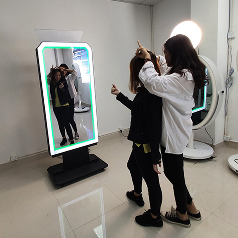 Festa barato diy mágica photobooth tela de toque inteligente espelho foto cabine