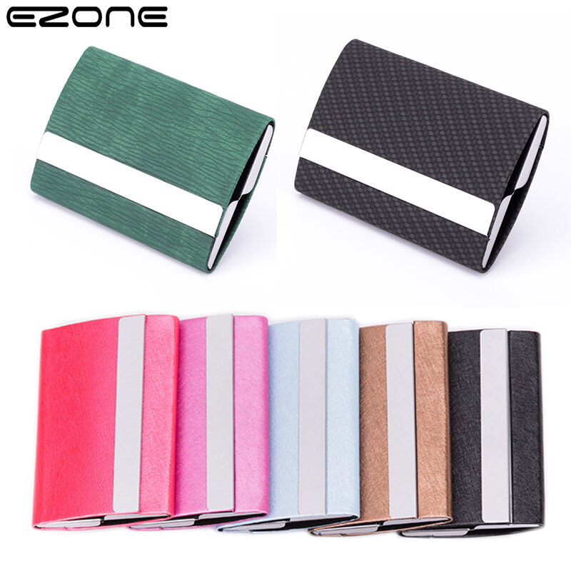 Ezone-ビジネスカードケース,両面合成皮革ストア,25枚の名刺,非常に高品質,ガールフレンドへのギフト